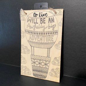 Bright & Bold Color-In Wood Hanging Sign 8” X 5”